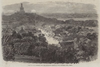 Veduta dei Giardini e del Tempio Buddista nella Città Imperiale, Pechino da Richard Principal Leitch